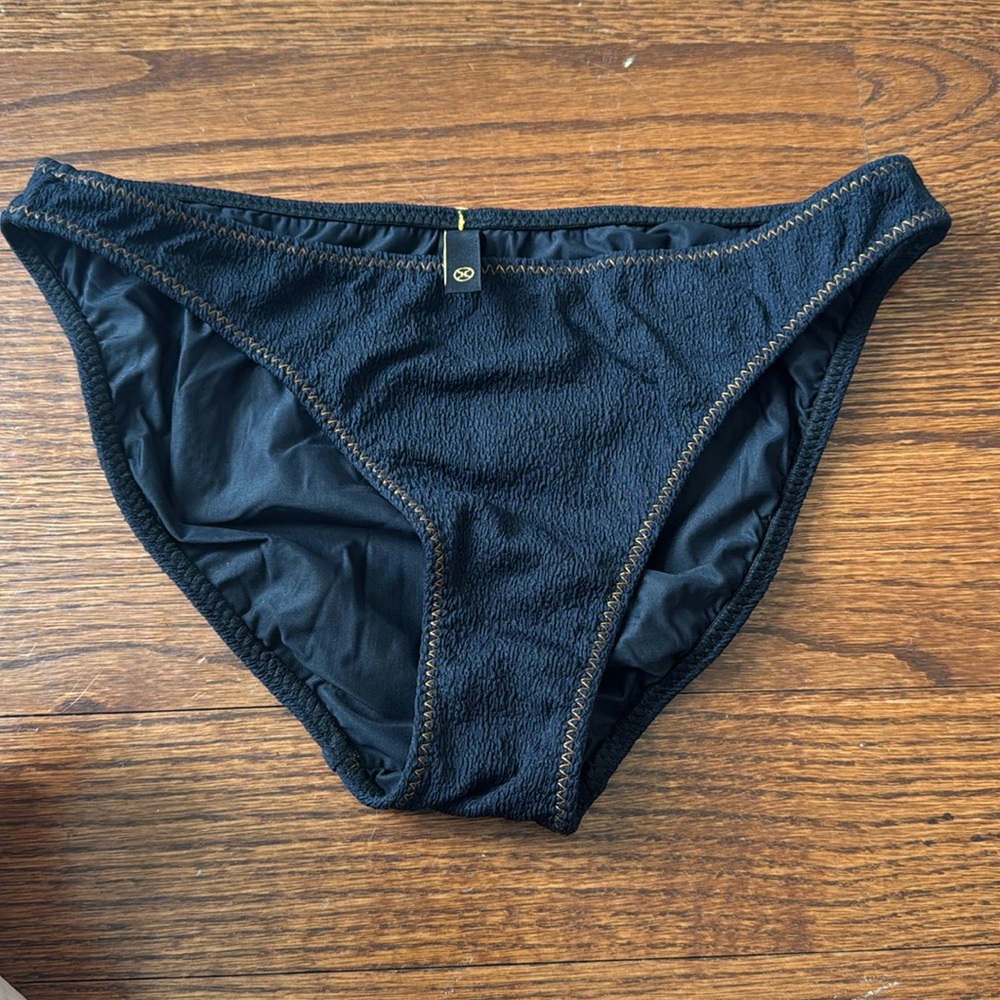 Vix Paula Hermann Bikini Bottom gold accent Swimwear Black L